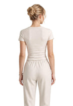 T-shirt Armani Exchange couleur beige — vue 3