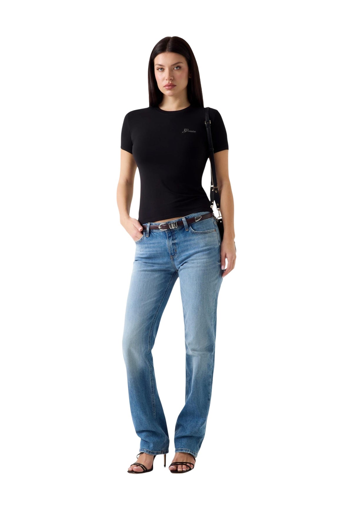 T-shirt Guess couleur noir — vue 2