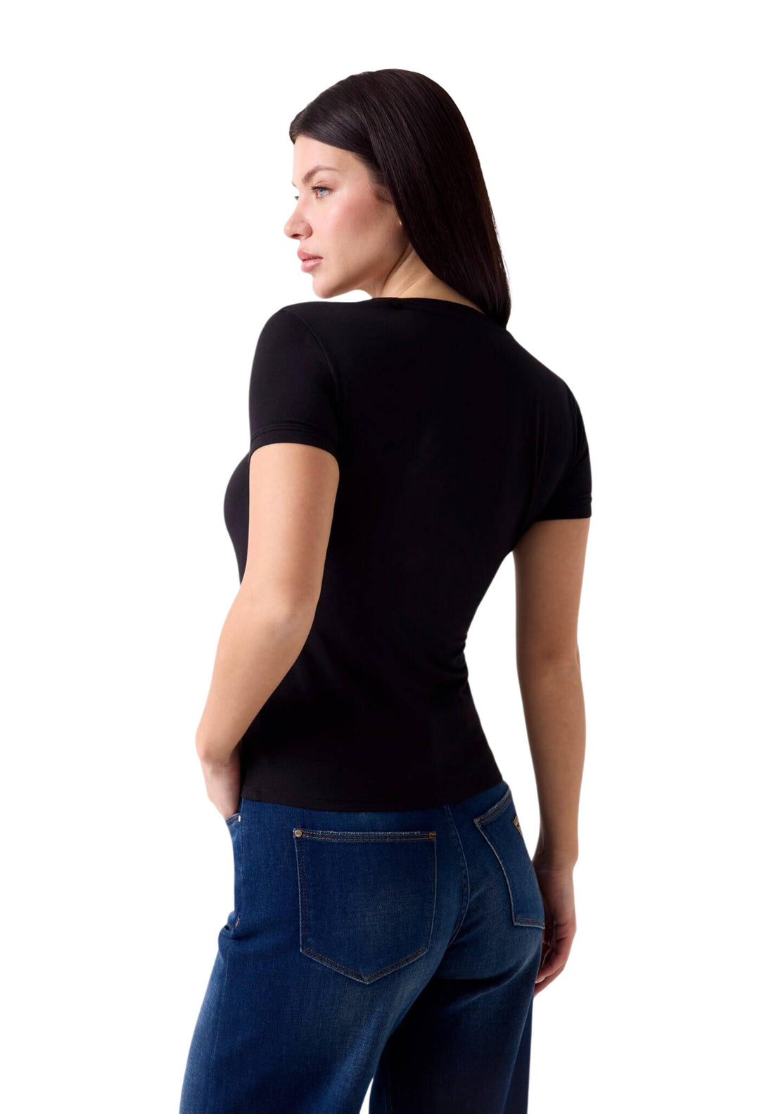 T-shirt Guess couleur noir — vue 3