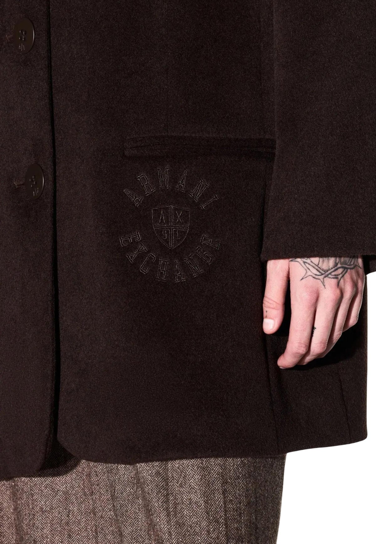 Veste Armani Exchange couleur marron — vue 3