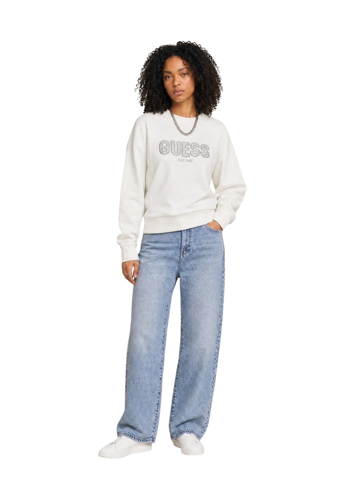 Pull Guess couleur blanc — vue 3