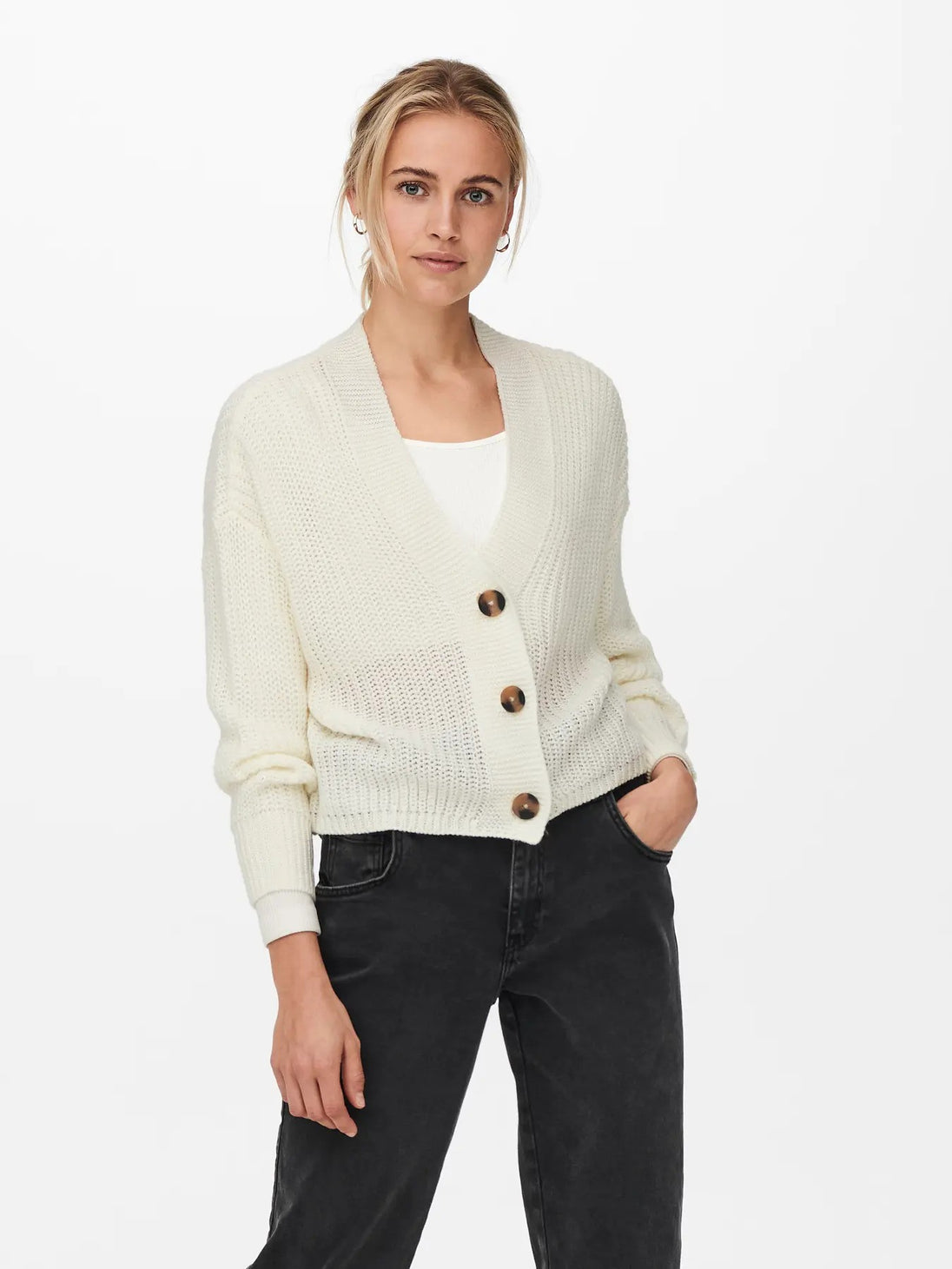 Cardigan Only couleur blanc — vue 3
