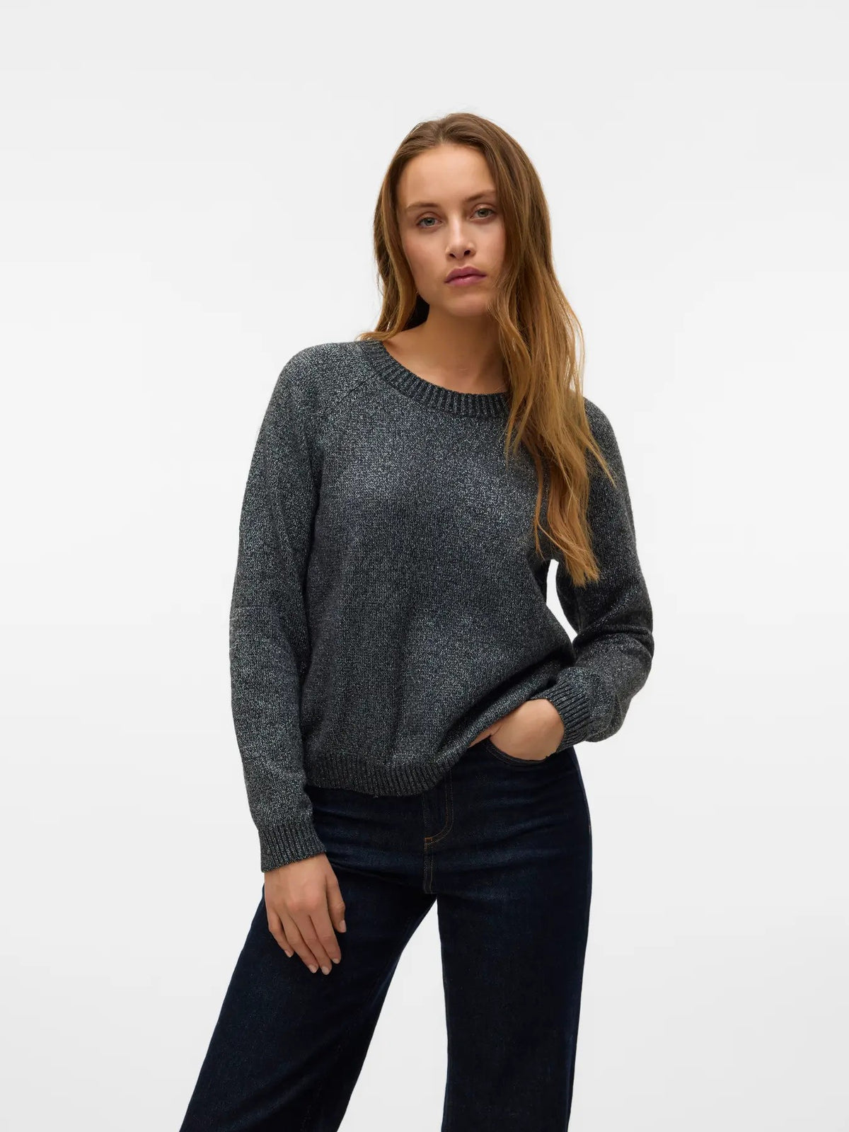Pull Vero Moda couleur gris — vue 3