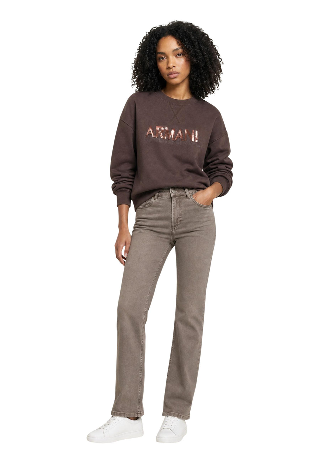 Sweat Armani Exchange couleur marron — vue 3