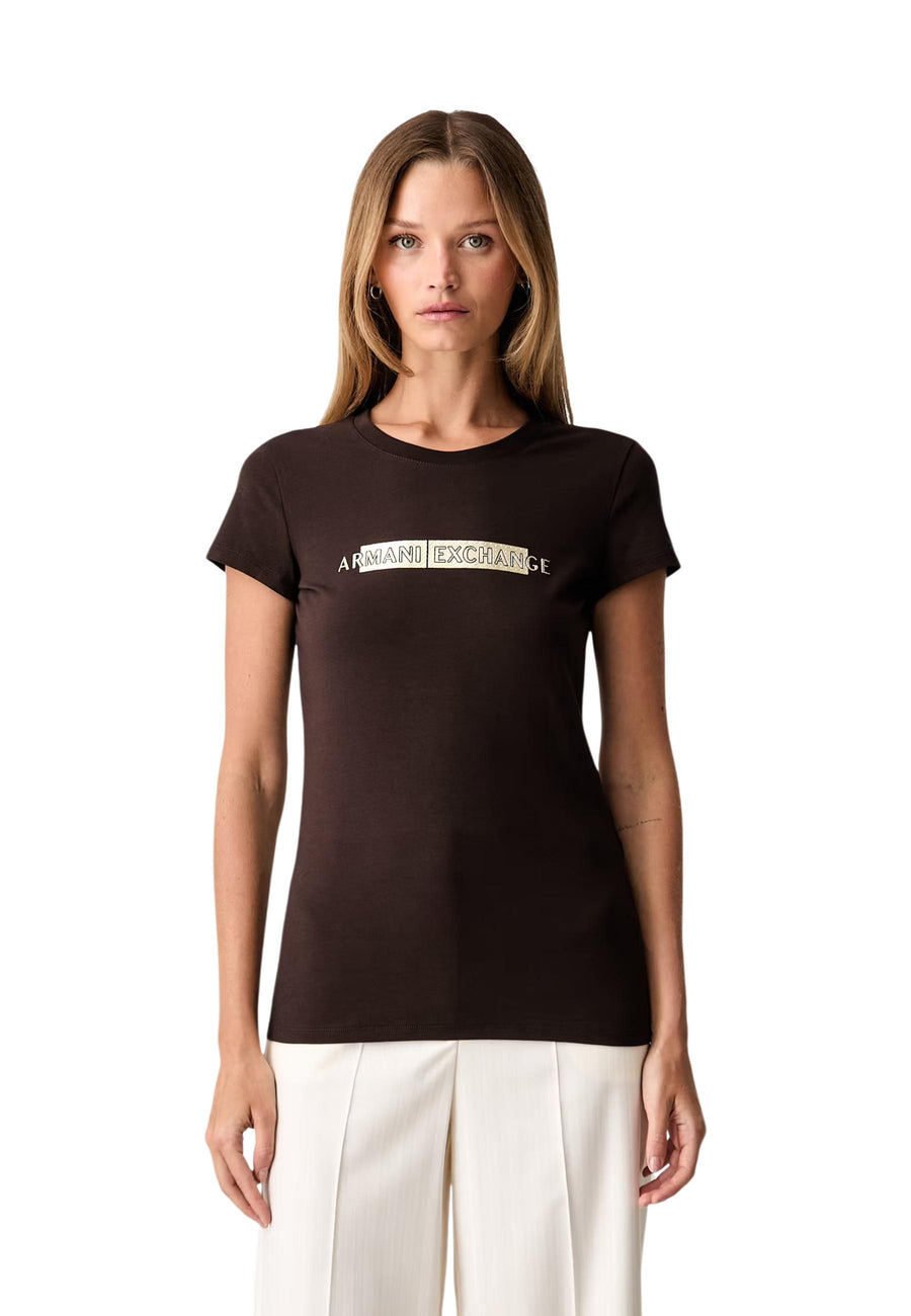 T-shirt Armani Exchange couleur marron