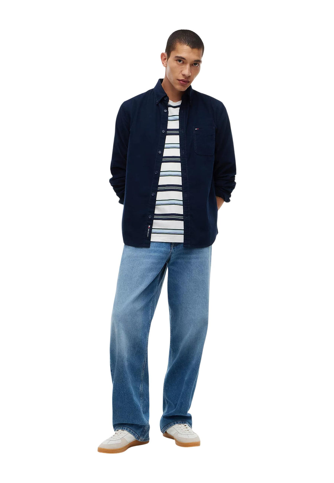 Chemise Tommy Hilfiger Jeans couleur bleu — vue 3
