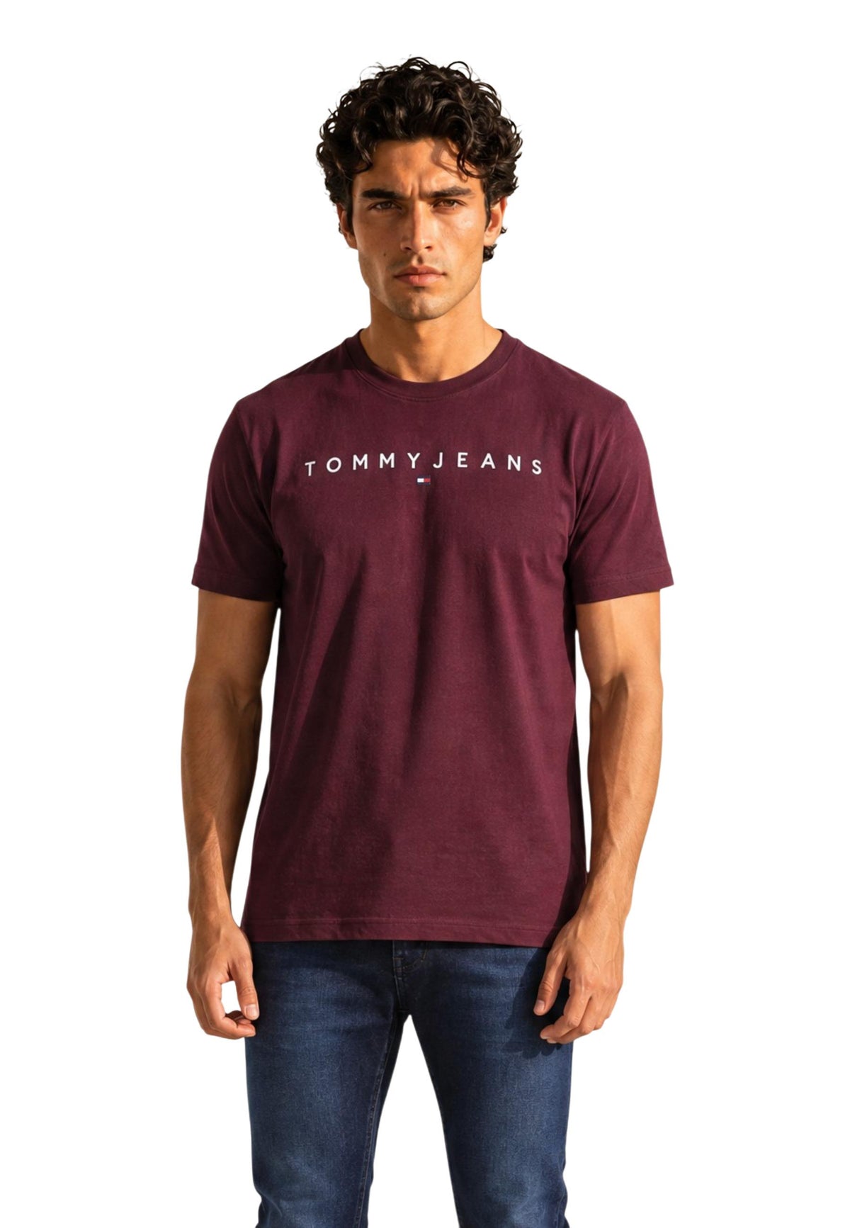 T-shirt Tommy Hilfiger Jeans couleur bordeaux