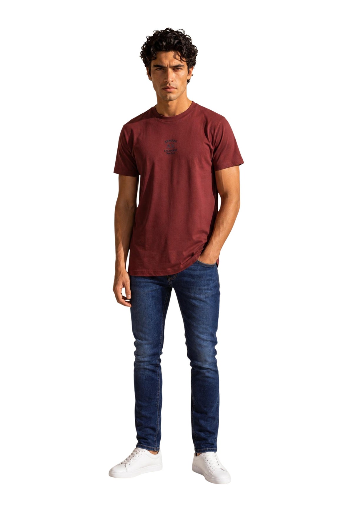 T-shirt Armani Exchange couleur rouge — vue 4