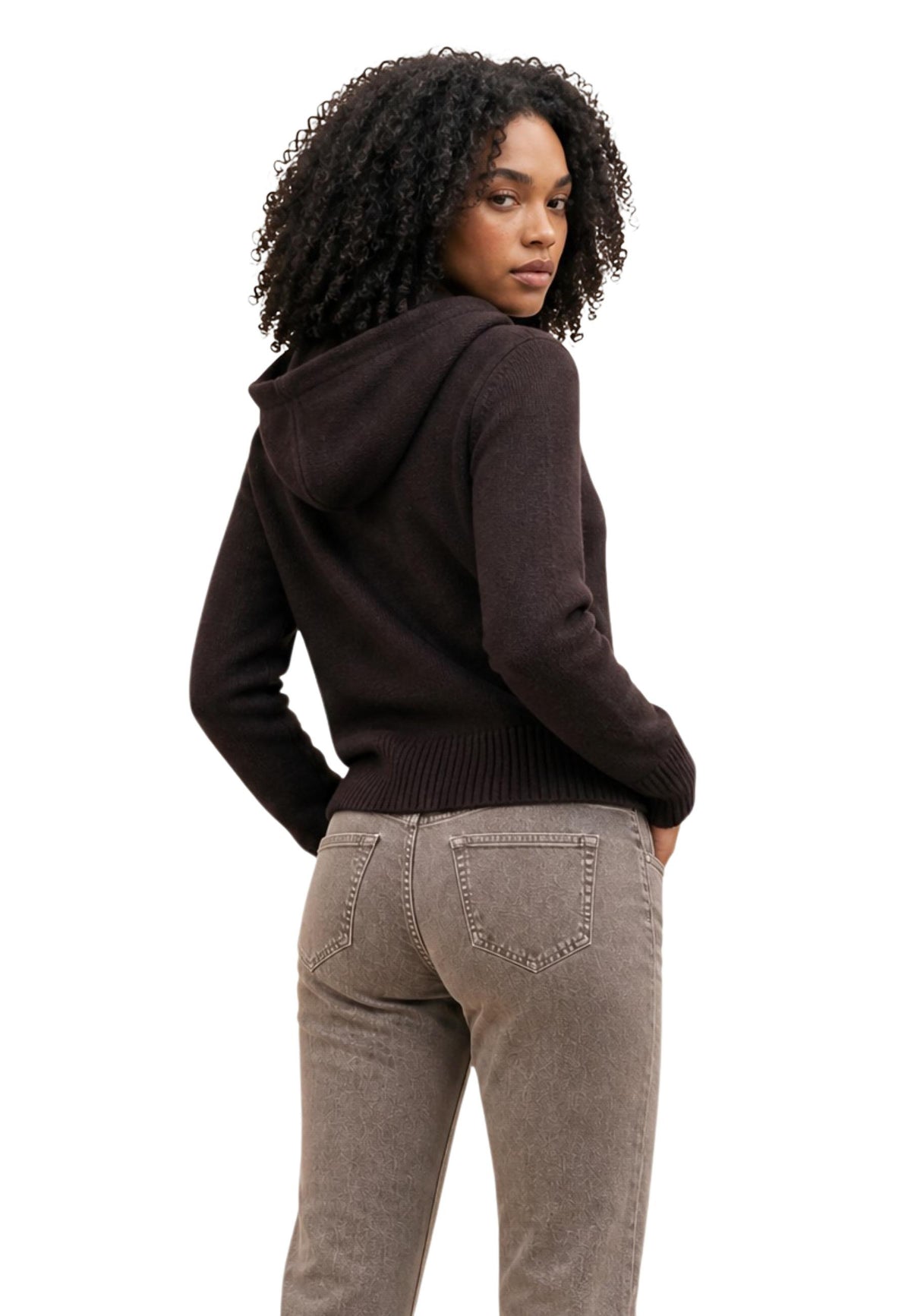 Pull Armani Exchange couleur marron — vue 3
