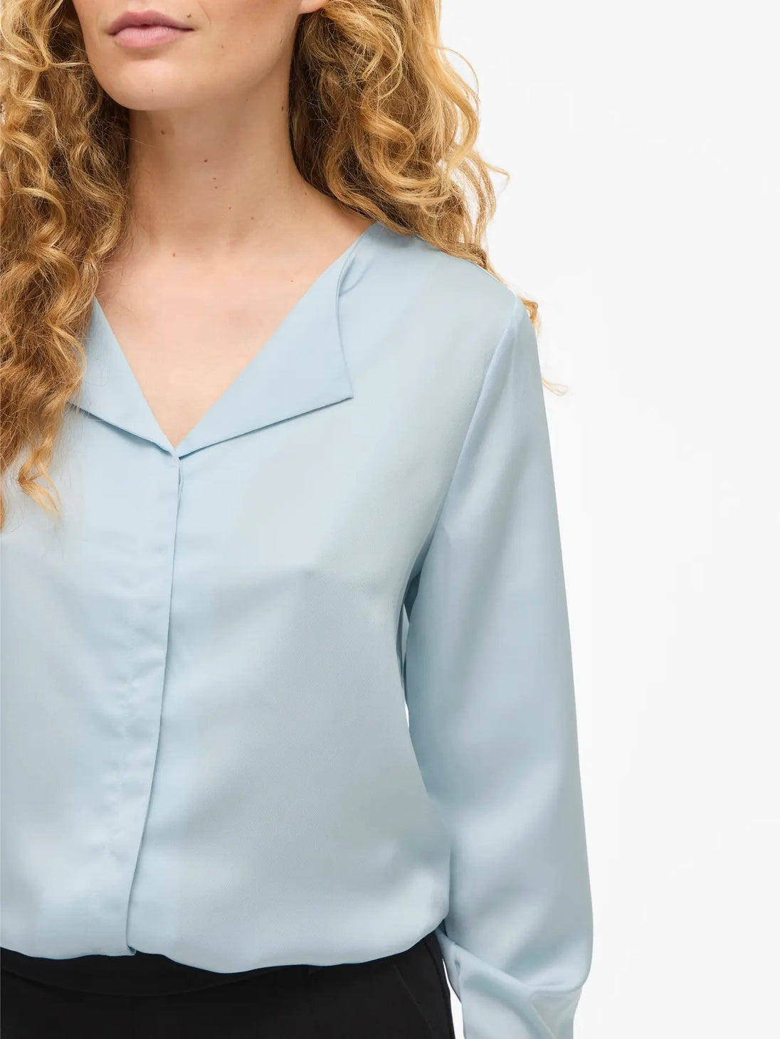 Chemise Vila Clothes couleur bleu azur — vue 3
