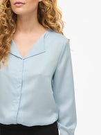 Chemise Vila Clothes couleur bleu azur — vue 3