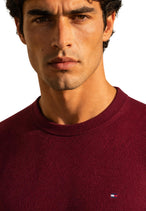 Pull Tommy Hilfiger couleur bordeaux — vue 2