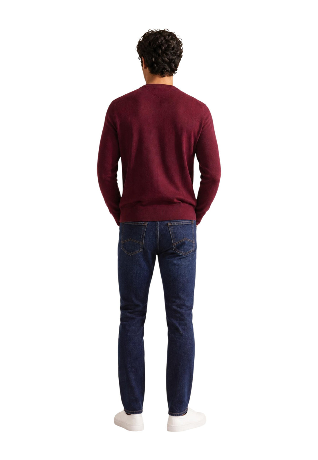 Pull Tommy Hilfiger couleur bordeaux — vue 4