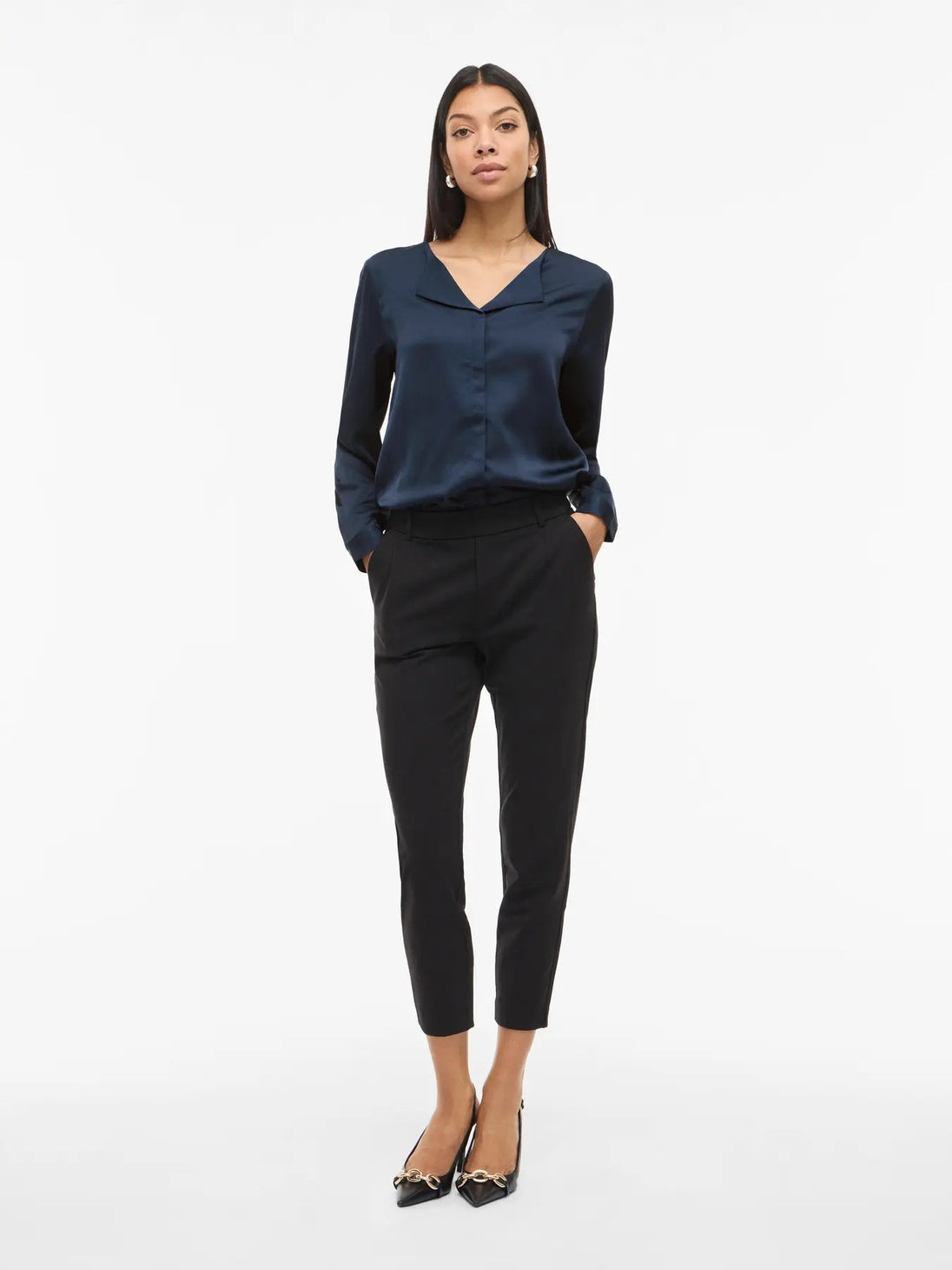 Chemise Vila Clothes couleur bleu — vue 3