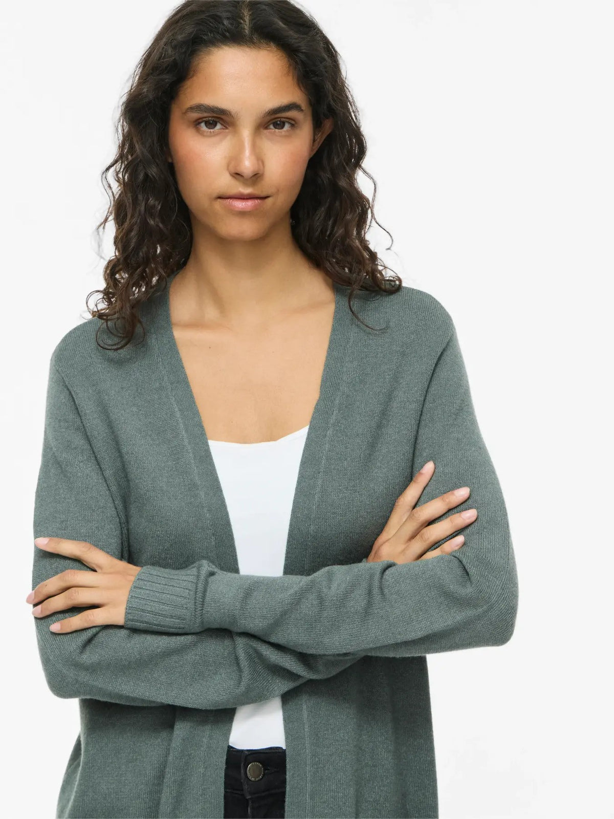 Cardigan Vila Clothes couleur vert — vue 3