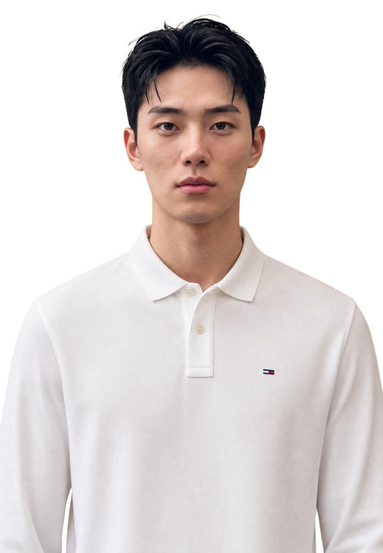 Polo Tommy Hilfiger Jeans couleur blanc — vue 2