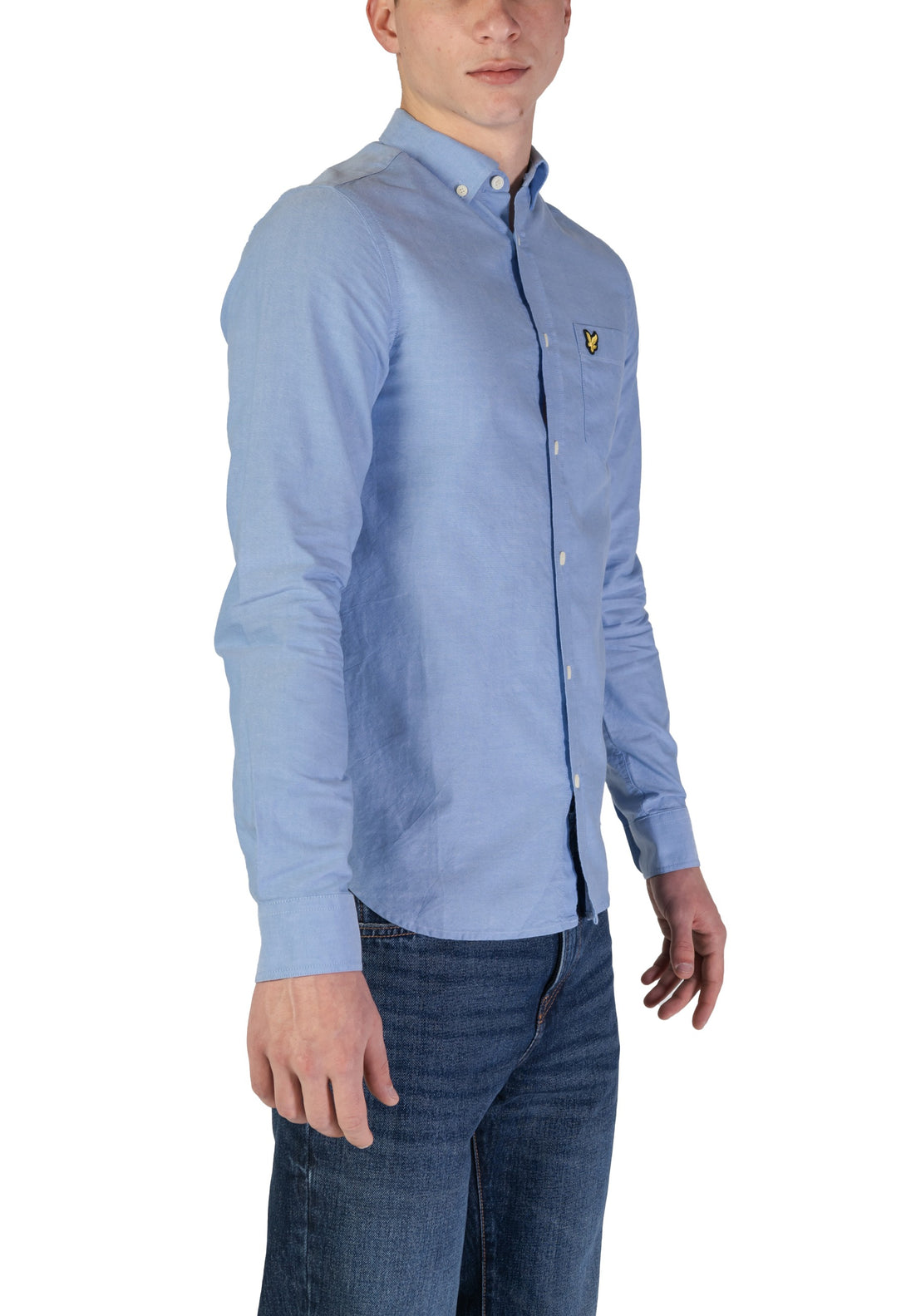 Chemise Lyle & Scott couleur bleu azur — vue 3