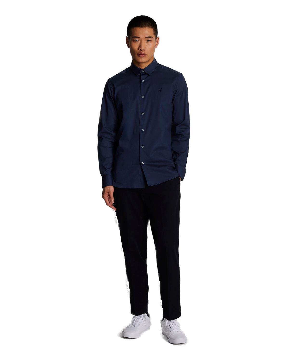 Chemise Lyle & Scott couleur bleu — vue 3