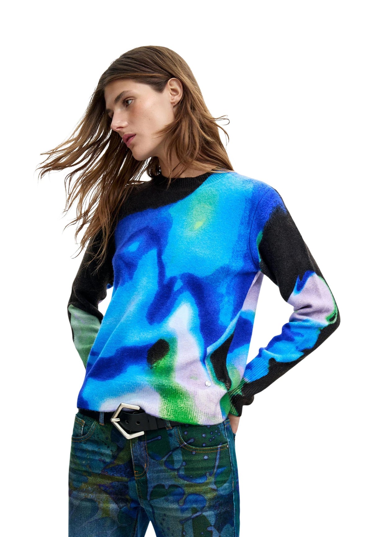 Pull Desigual couleur bleu
