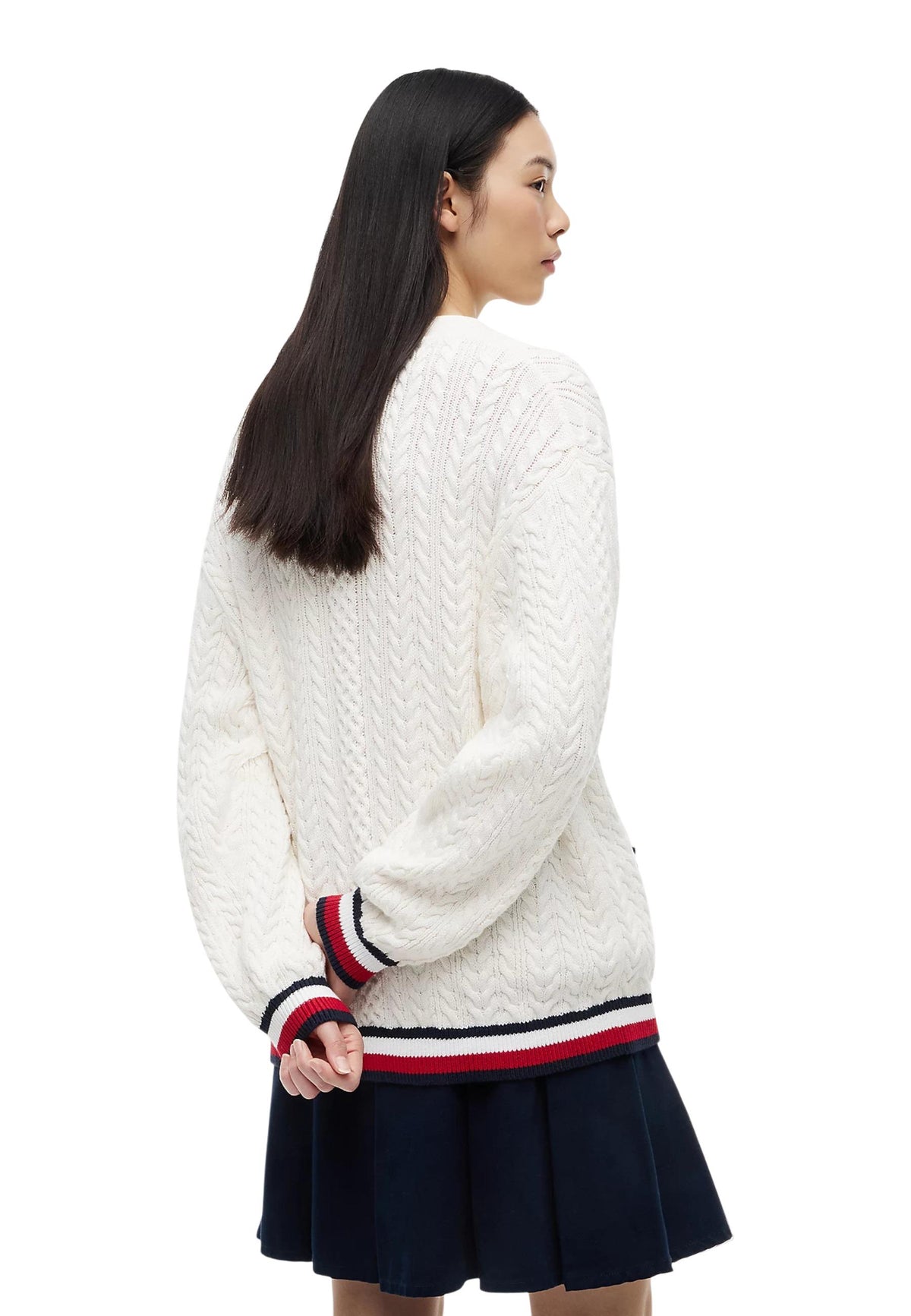 Pull Tommy Hilfiger Jeans couleur blanc — vue 4