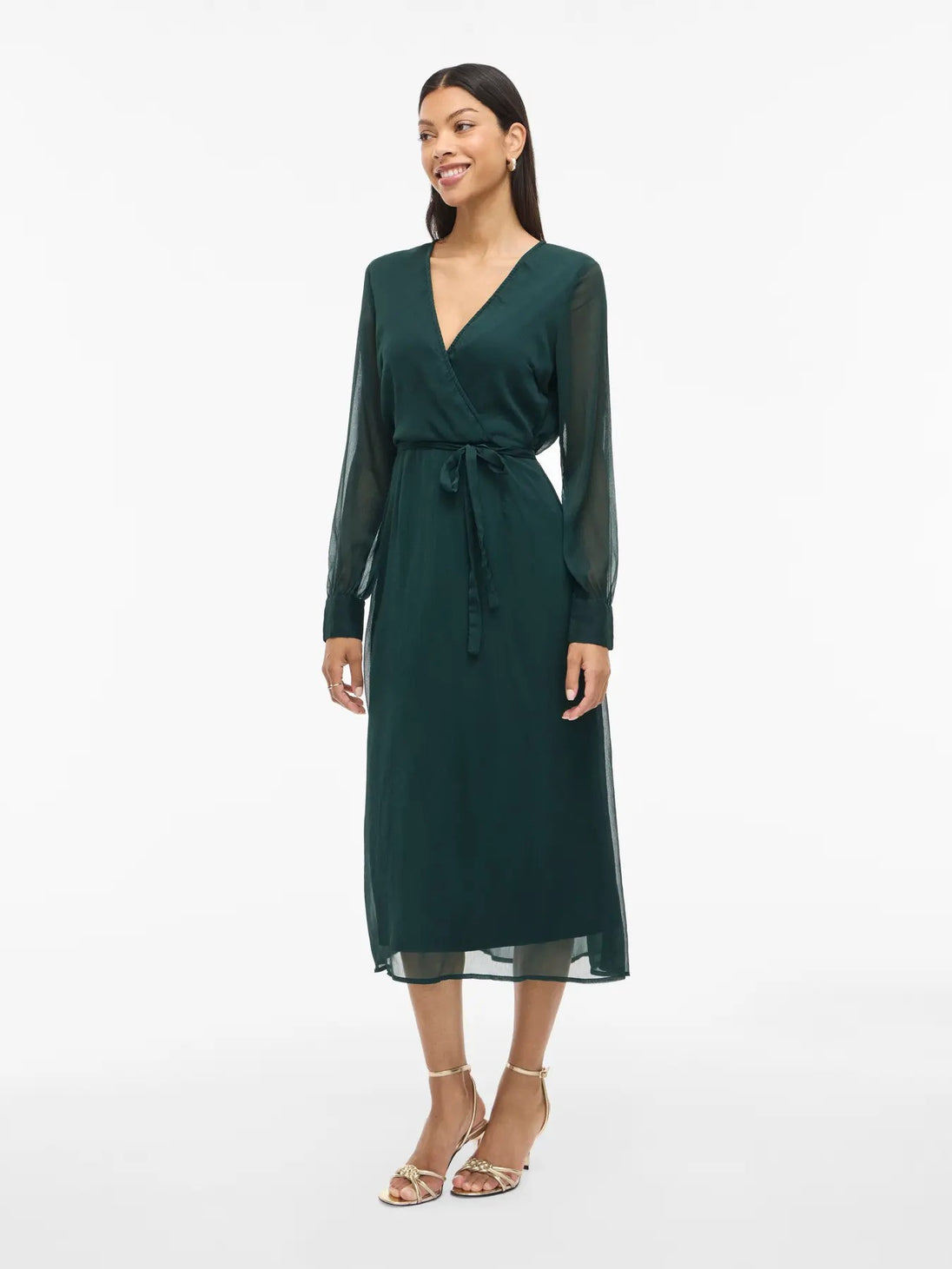 Robe Vila Clothes couleur vert — vue 3