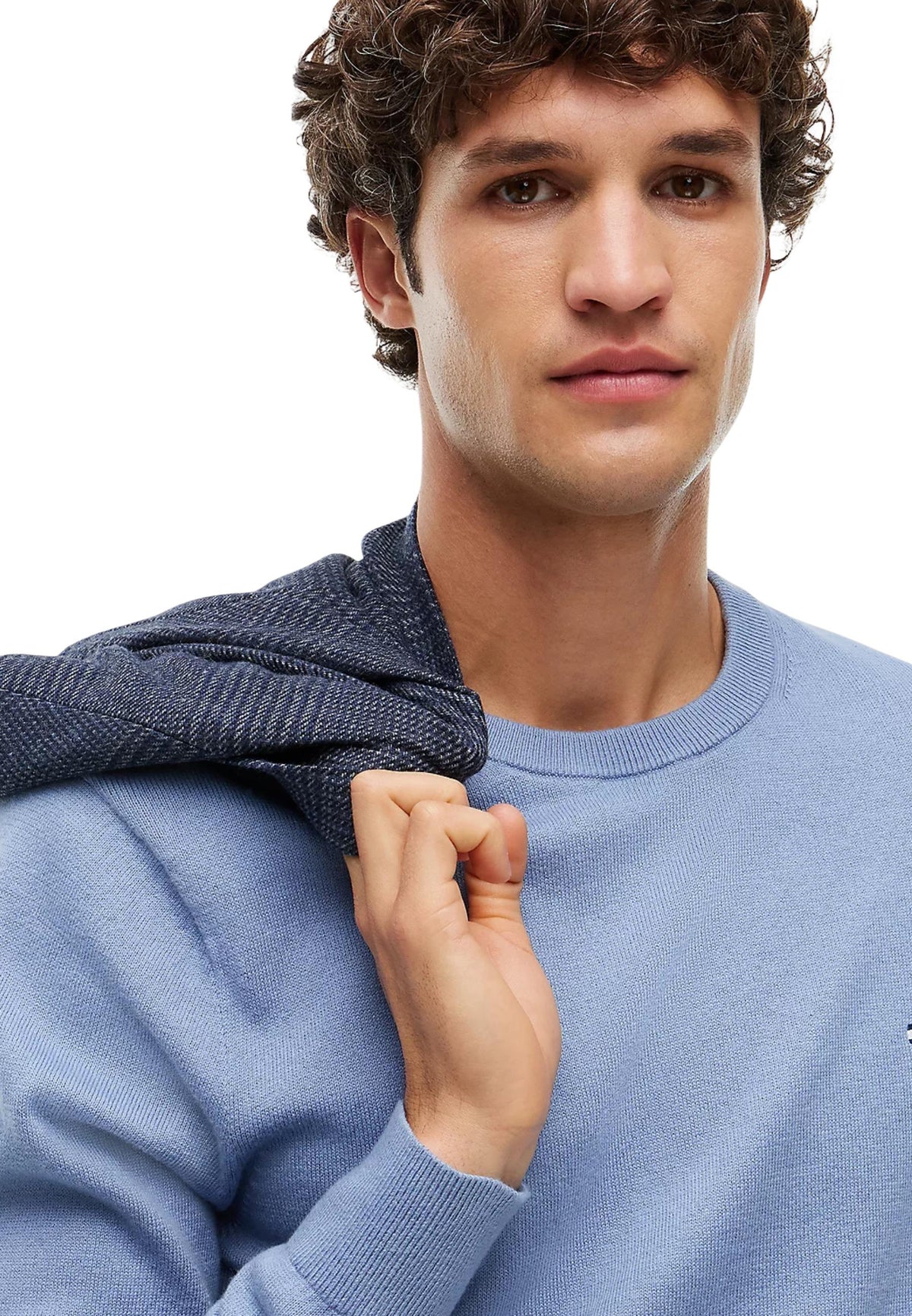 Pull Tommy Hilfiger couleur bleu — vue 3