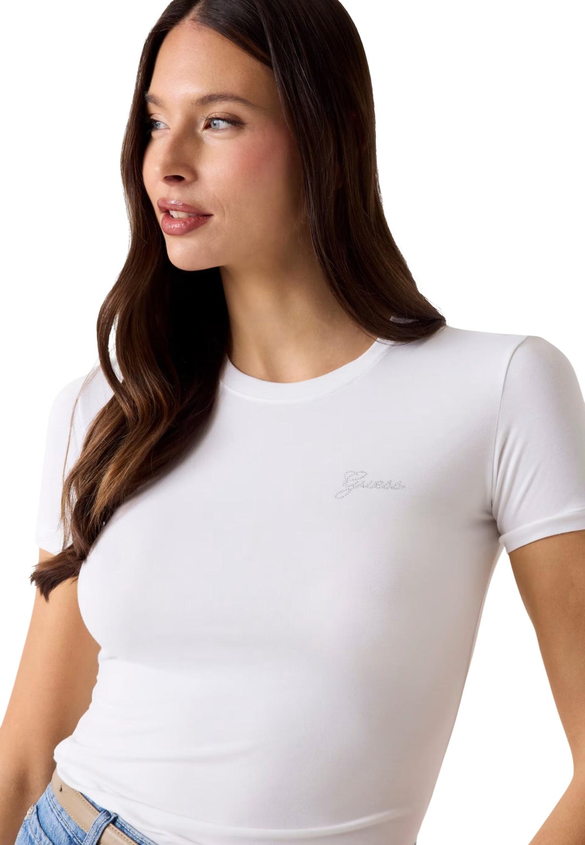 T-shirt Guess couleur blanc — vue 4