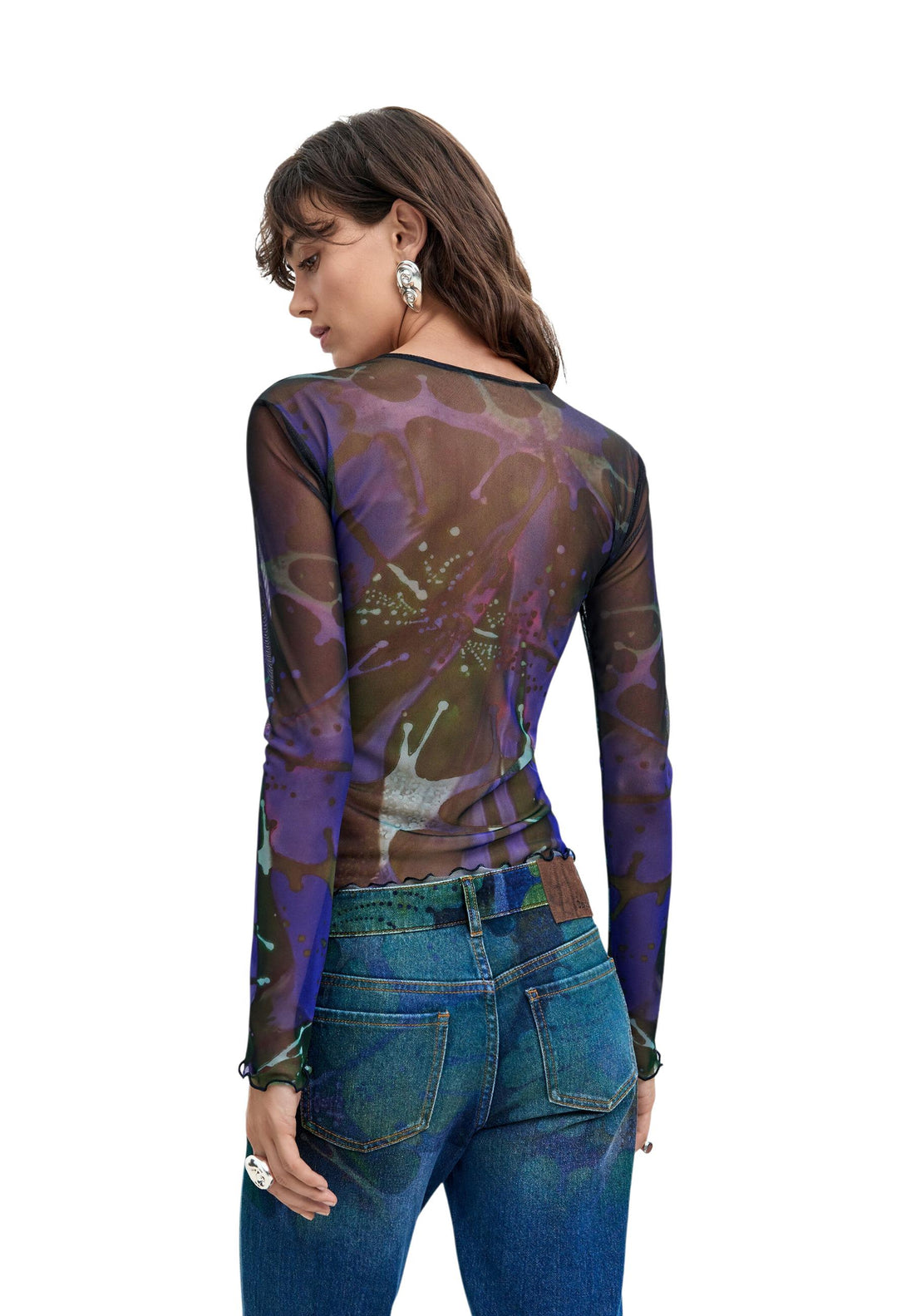 T-shirt Desigual couleur violet — vue 4