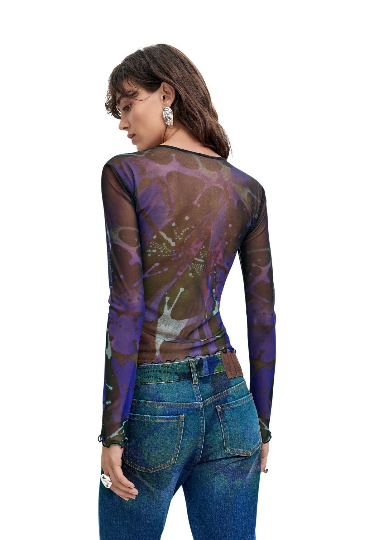 T-shirt Desigual couleur violet — vue 4