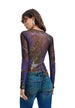 T-shirt Desigual couleur violet — vue 4