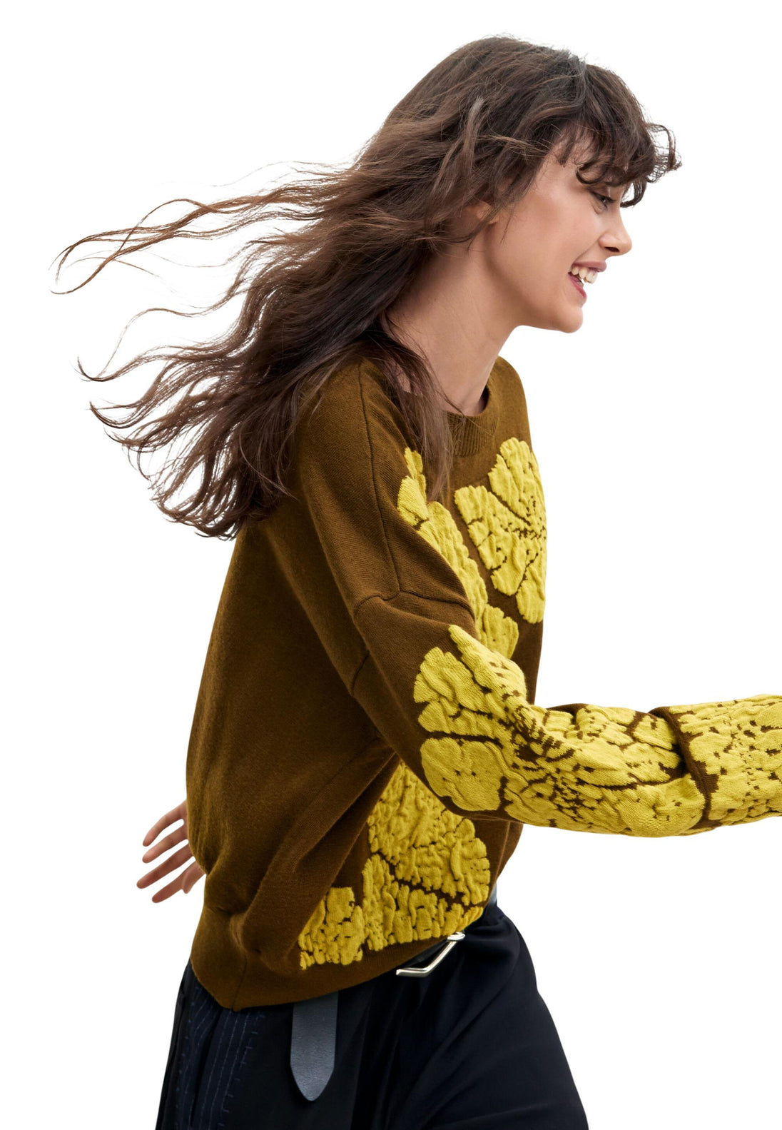 Pull Desigual couleur vert — vue 4