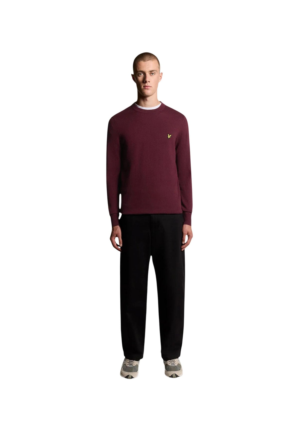 Pull Lyle & Scott couleur bordeaux — vue 3