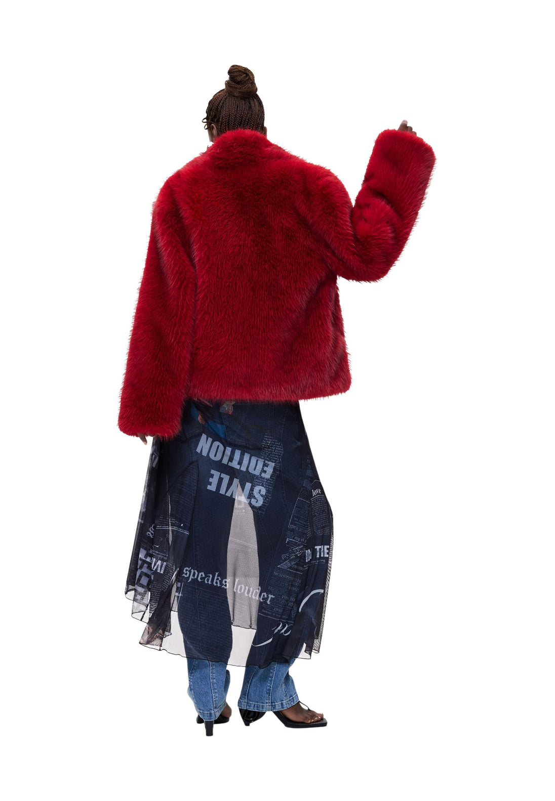 Manteau Desigual couleur rouge — vue 4