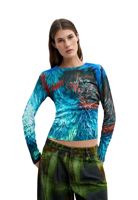 Pull Desigual couleur bleu