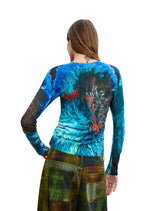 Pull Desigual couleur bleu — vue 4