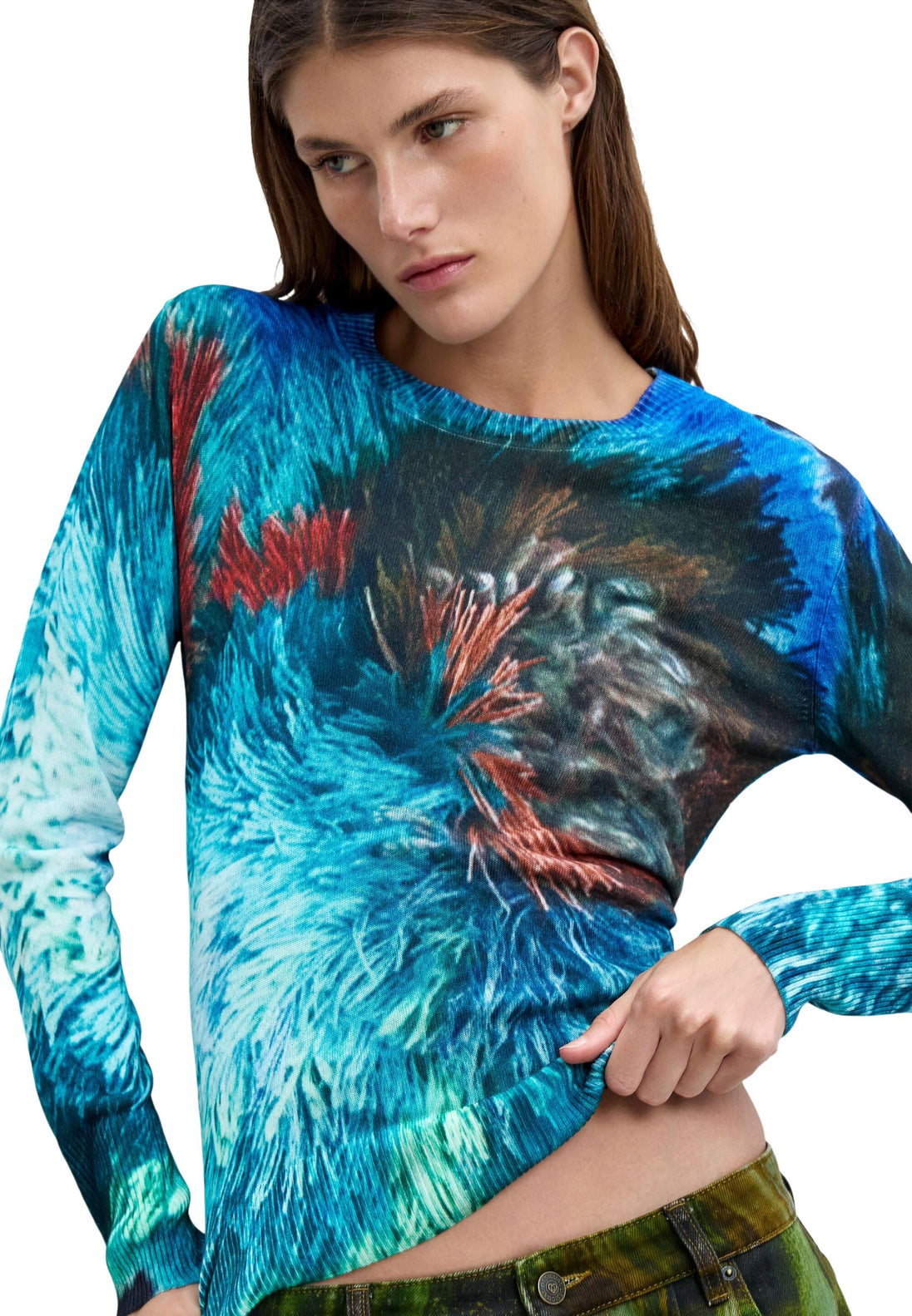 Pull Desigual couleur bleu — vue 3