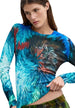 Pull Desigual couleur bleu — vue 3