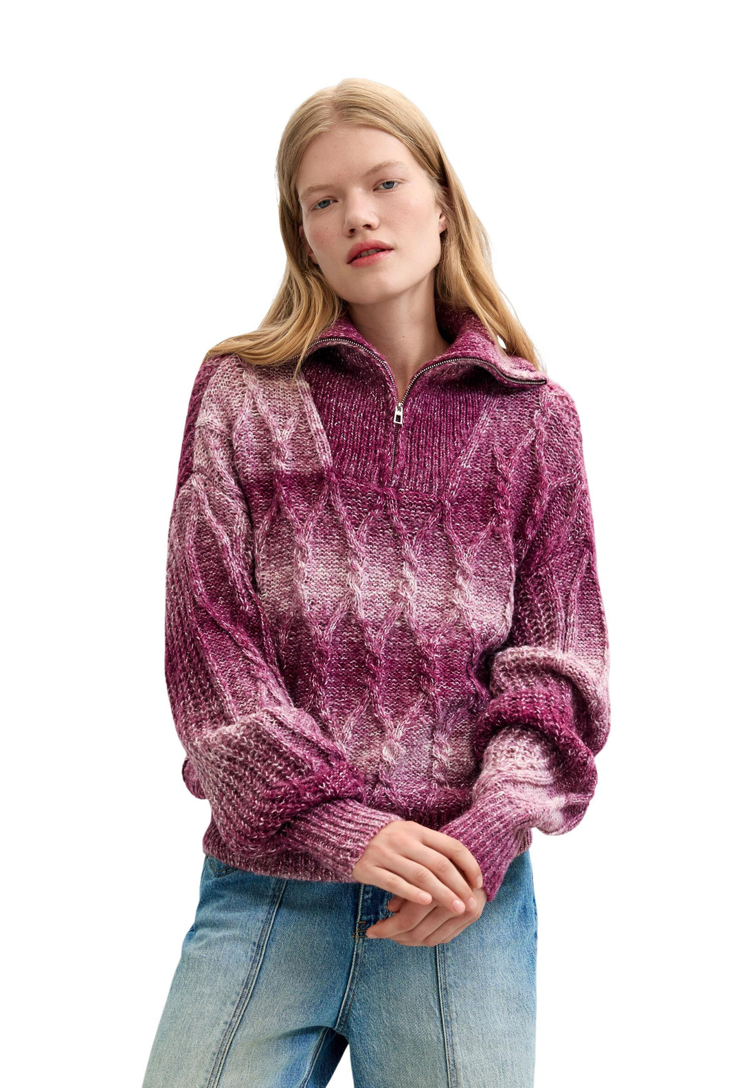 Pull Desigual couleur bordeaux