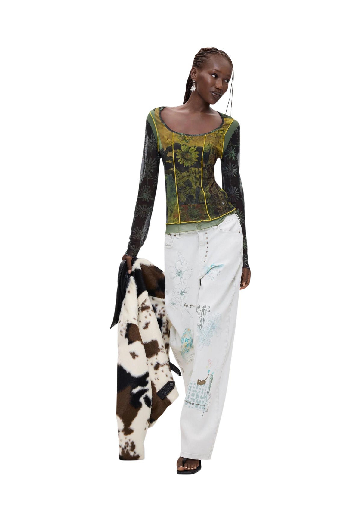 T-shirt Desigual couleur noir — vue 2