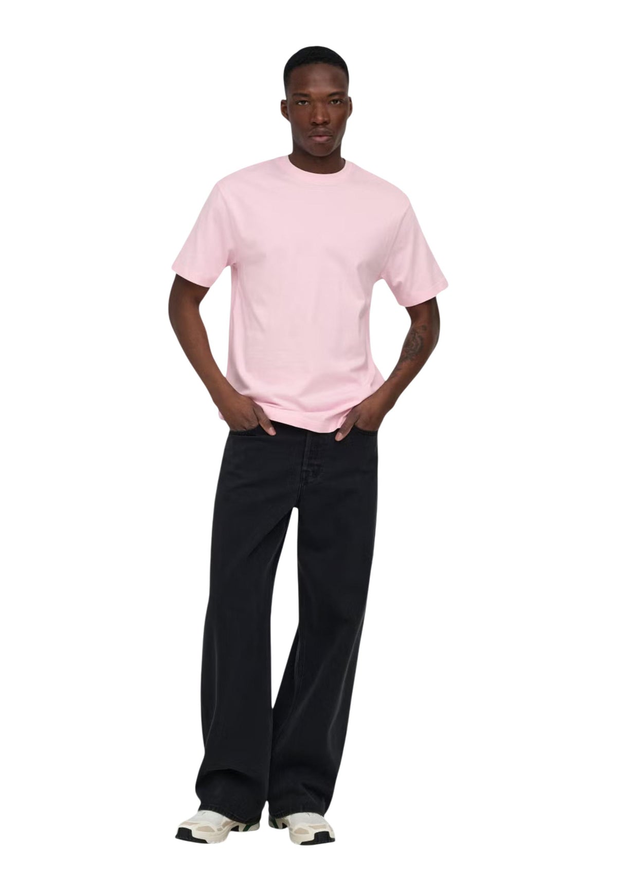 T-shirt Only & Sons couleur rose — vue 4