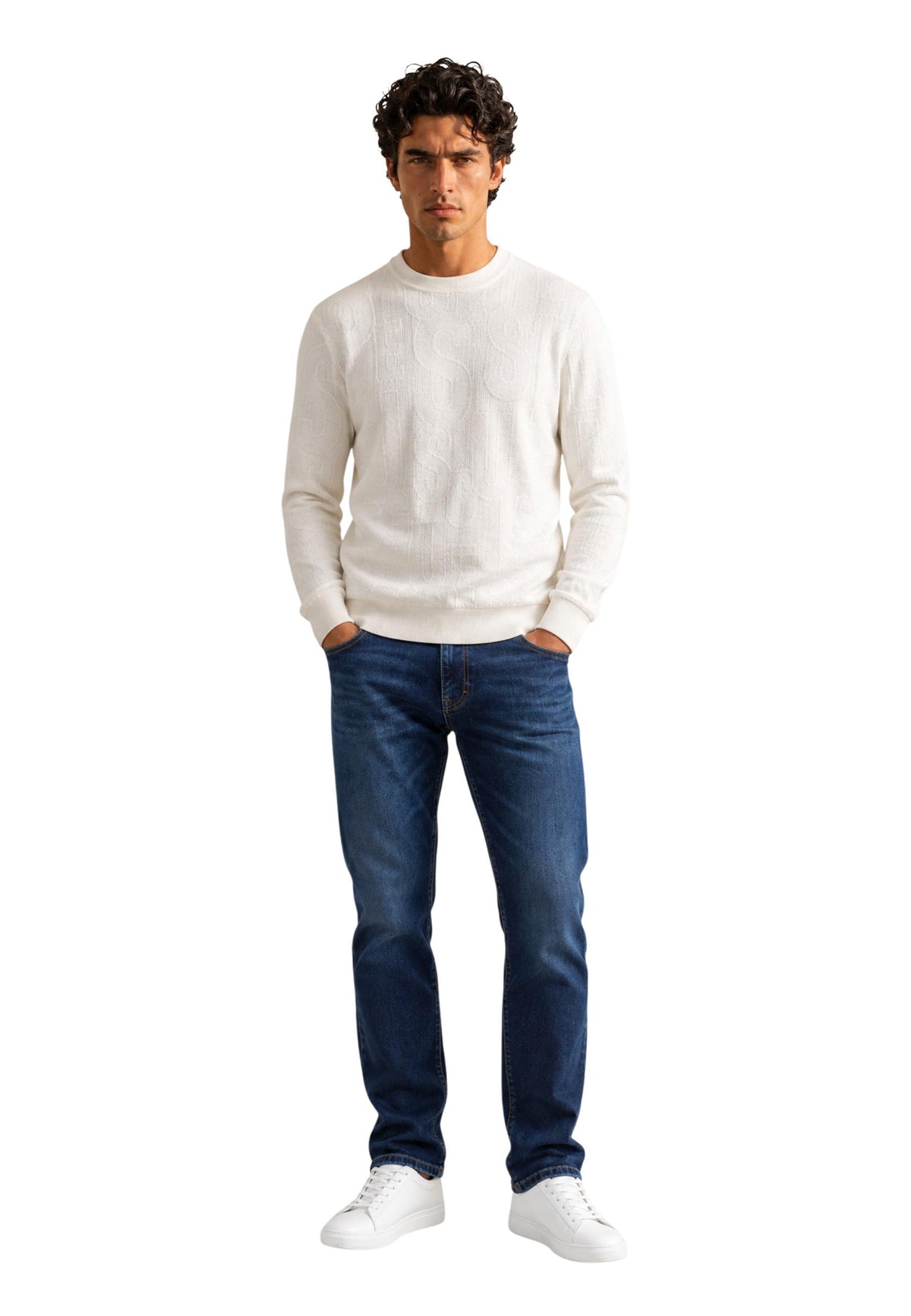 Pull Guess couleur blanc — vue 2