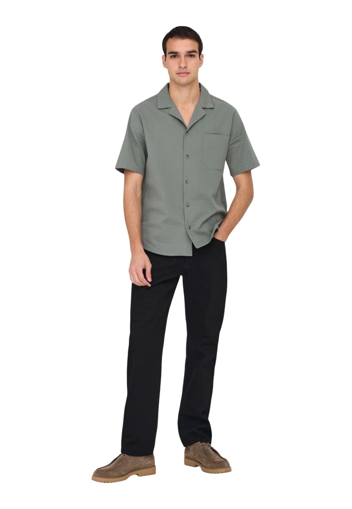 Chemise Only & Sons couleur vert — vue 4