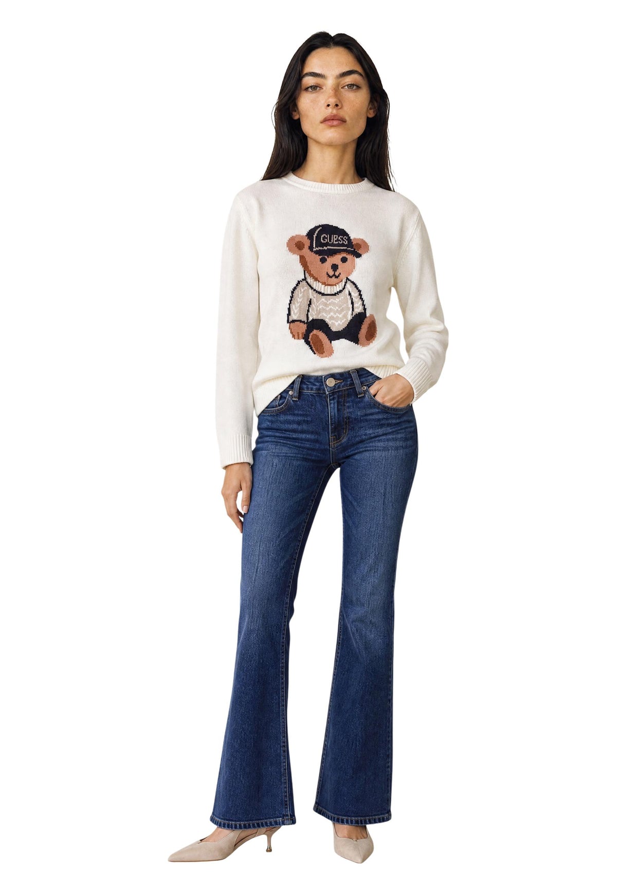 Pull Guess couleur blanc — vue 2