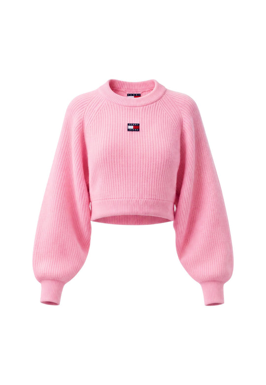 Pull Tommy Hilfiger Jeans couleur rose — vue 2
