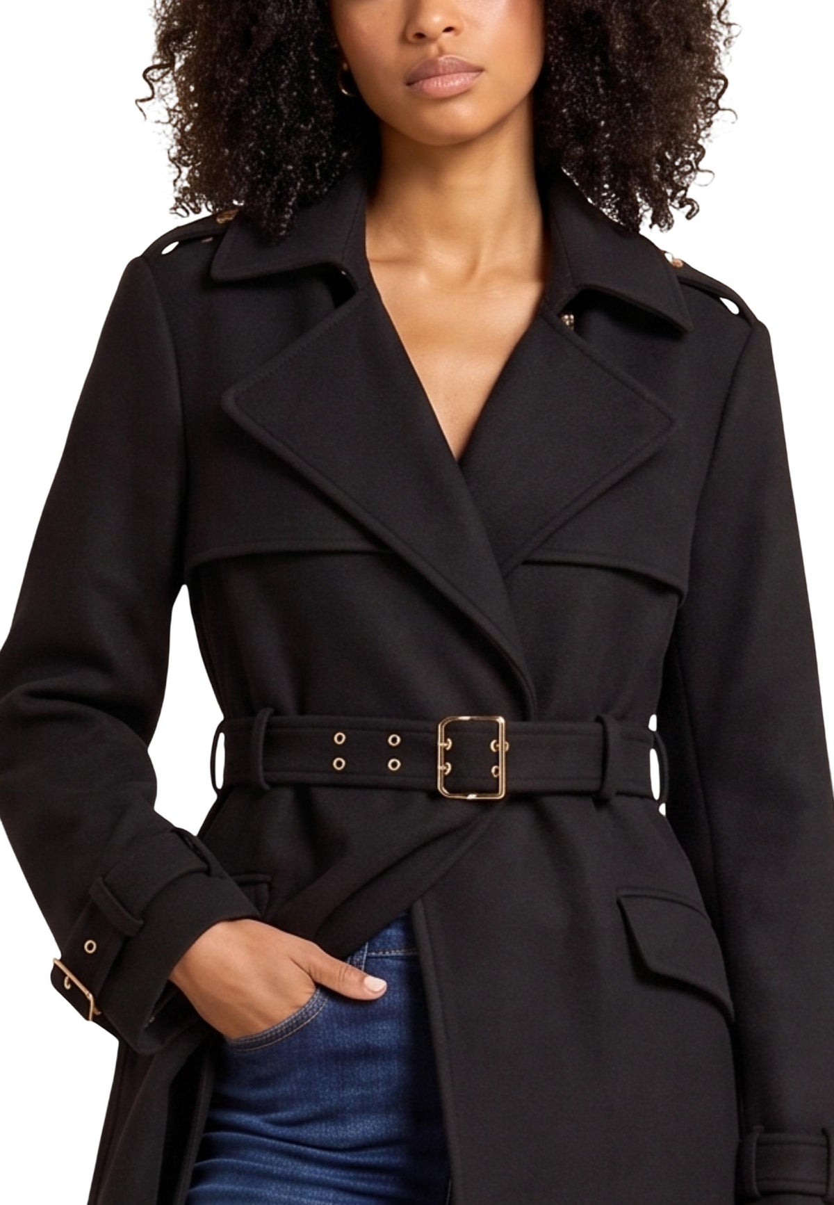 Manteau Guess couleur noir — vue 4