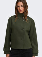 Manteau Only couleur vert — vue 3