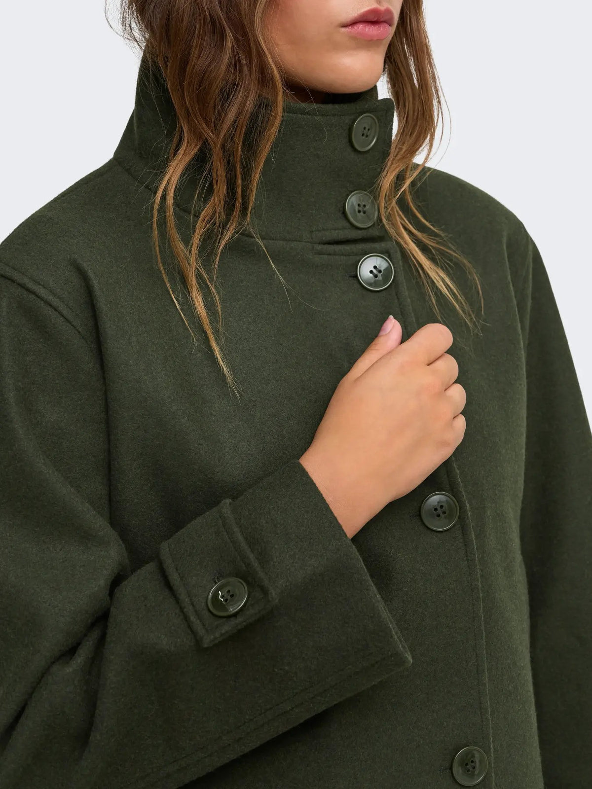 Manteau Only couleur vert — vue 4