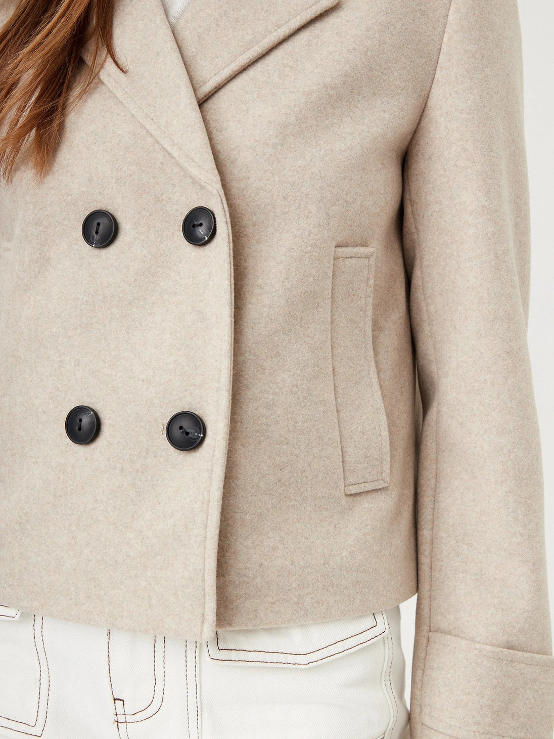 Manteau Only couleur beige — vue 4