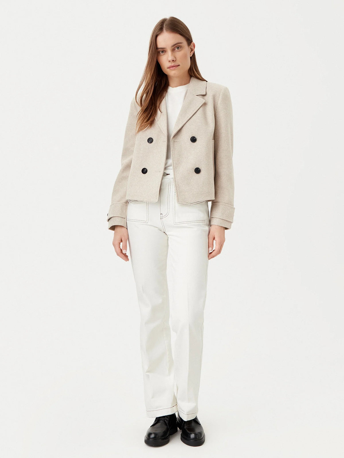 Manteau Only couleur beige — vue 5