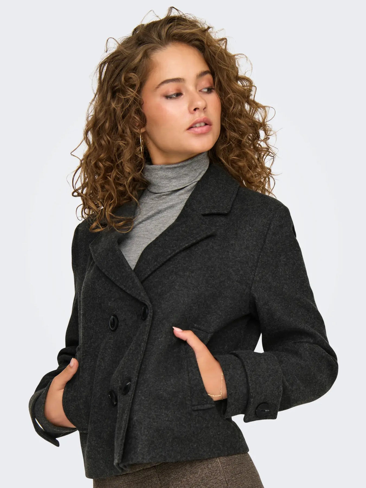 Manteau Only couleur gris — vue 3